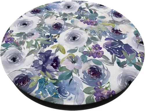 Vista 2 de Winter Floral Flower Design PopSockets PopGrip intercambiable