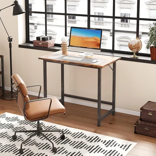 Vista 2 de COTUBLR - Escritorio pequeño de 24 pulgadas, escritorio compacto para computadora para espacios reducidos, mesa pequeña y sencilla para dormitorio