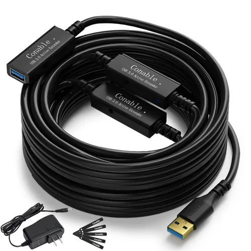 Vista 11 de Paquete de 3 cables de extensión USB 3.0 de 2 pies, cable corto USB A macho a hembra, transferencia de datos de 5 Gbps para cámara web, impresora