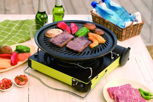 Vista 2 de Iwatani Cb-P-YPL Korean Cookware Korean BBQ Stove Top Grill Pan