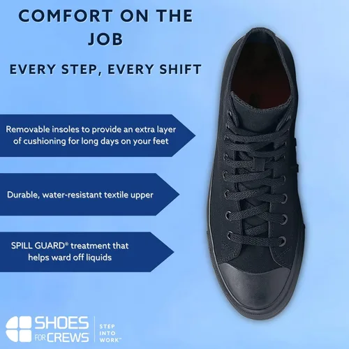 Vista 3 de Shoes for Crews Zapatillas de trabajo unisex antideslizantes de caña alta - Zapatos cómodos y resistentes al agua para mujeres y hombres