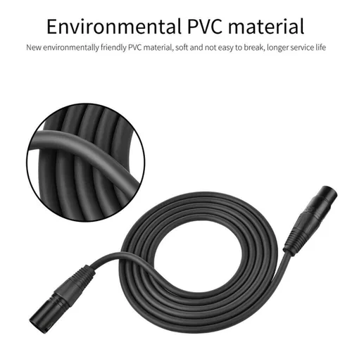 Vista 5 de Mic DMX Audio Cable 3 Pin XLR macho a XLR hembra Cable de micrófono (3.3 ft)