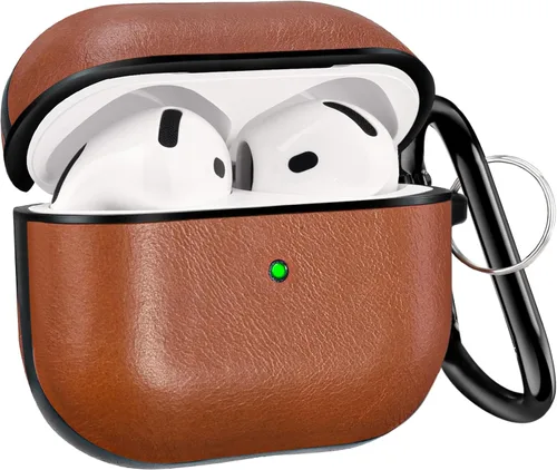 Vista 10 de V-MORO Compatible con Airpods Pro 2 Funda de Cuero Genuino AirPod Pro 2ª Generación Hombres [LED Frontal Visible] Fundas Protectoras de Cuero Negro