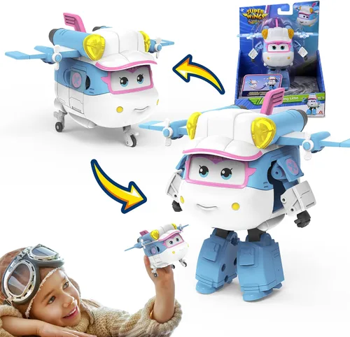 Vista 10 de Super Wings Toys Tino - Dinosaurio de 15 pulgadas, temporada 6, nuevo personaje, figuras de acción de Dinasour con niebla de agua, luz intermitente
