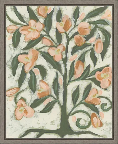 Vista 8 de Amanti Art Lienzo enmarcado para pared, 20 x 16 pulgadas, flores de durazno folclórico, por June Erica Vess, lienzo enmarcado para pared, obras