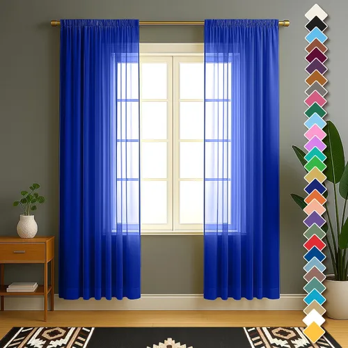 Vista 25 de YHSF Cortinas traslúcidas – Juego de 2 paneles para decoración del hogar – Elegantes cortinas de gasa sólida con bolsillo para barra