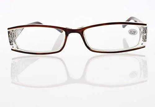 Vista 5 de Gafas de lectura con diseño elegante para mujer con diamantes de imitación y bisagra
