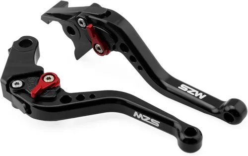 Vista 8 de MZS Palancas de embrague/freno cortas ajustables p/moto, negro, CNC, compatibles con EX650 ER-6F ER-6N 06-08 KLE650 06-08 GPZ500S EX500 90-09