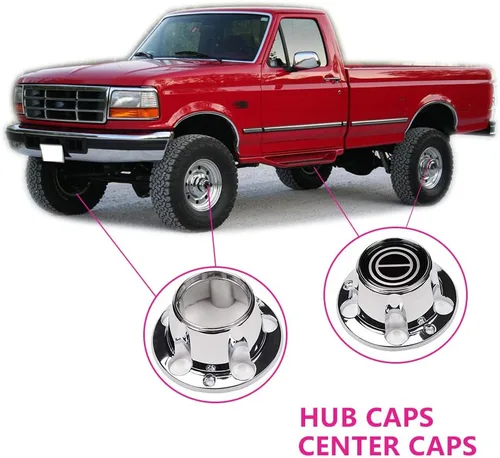 Vista 9 de G-PLUS Tapacubos de rueda cromados de repuesto para Ford F150 1980-1996 Truck Bronco Van 4x4 delantero 4WD (incluye 12 tornillos de montaje)