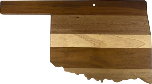 Vista 10 de Totally Bamboo Rock & Branch Shiplap Series Tabla de Cortar de Madera con Forma del Estado de Alabama y Bandeja para Servir Charcutería, Incluye