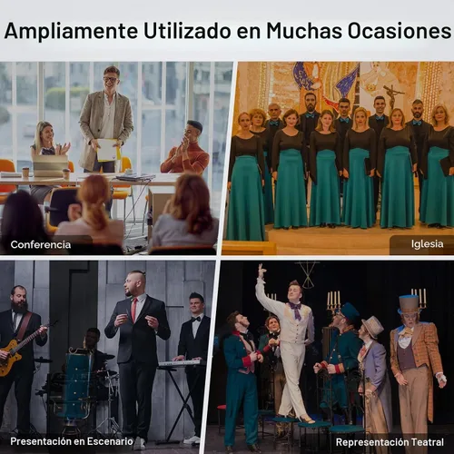 Vista 8 de TONOR Sistema de Micrófonos Inalámbricos con Auriculares UHF/Micrófonos de Solapa Lavalier, Transmisor Corporal, Receptor, 4 x 10 Canales, Alcance