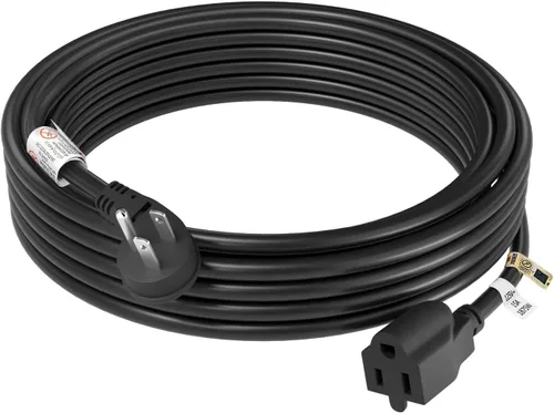 Vista 9 de FIRMERST Cable de extensión de enchufe plano de 10 pies 1875 W 14 AWG negro 15A