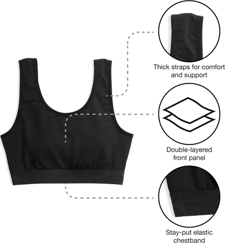 Vista 4 de TomboyX Brasier suave, bralette de algodón con cuello redondo para mujer, sin relleno, de bajo impacto, (XS-6X)
