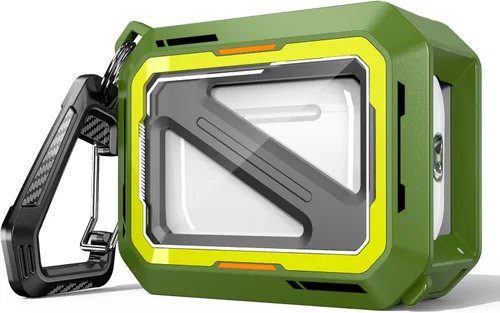 Vista 118 de R-fun Funda de carga compatible con AirPods de 2ª generación 2019, 1ª generación 2016, protección completa contra caídas, tapa desplegable