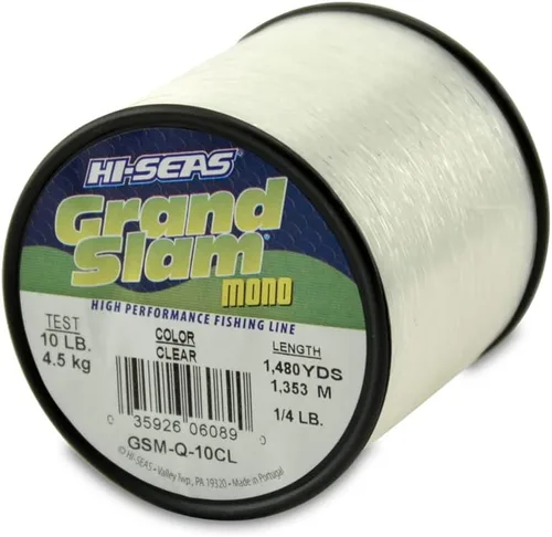 Vista 57 de HI-SEAS Línea de pesca de monofilamento Grand Slam - Fuerte y resistente a la abrasión en transparente, rosa, verde, azul humo, amarillo Amarillo