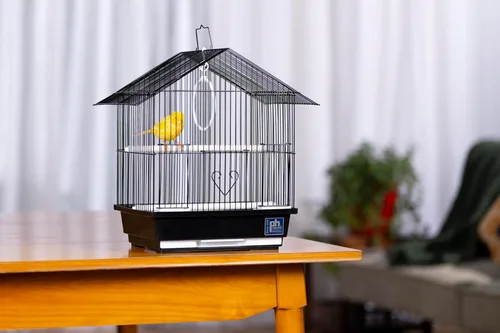 Vista 4 de Prevue Pet Products Parakeet Manor - Jaula para pájaros con asa para el hogar o viajes, color negro Versatile Carrier for Home or Travel, Small