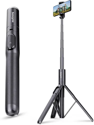 Vista 7 de Sensyne Trípode para teléfono de 60" - Palo para selfies, Trípode ligero todo en uno para teléfono integrado con control remoto inalámbrico