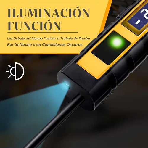 Vista 5 de AWBLIN Luz de Prueba Automotriz de 4-75V DC, Probador de Luz Digital LCD con Voltímetro, Probador de Circuito de Servicio Pesado con Indicación