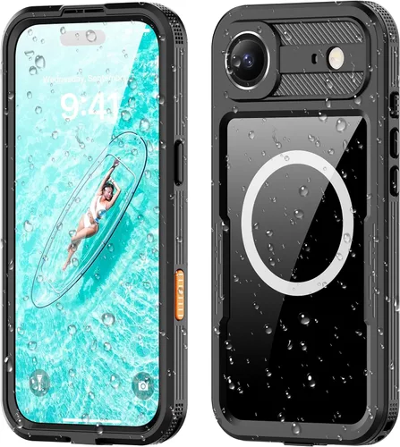 Vista 12 de Funda impermeable para iPhone 15 Plus, protector de pantalla integrado, a prueba de golpes, a prueba de nieve, a prueba de polvo, funda protectora