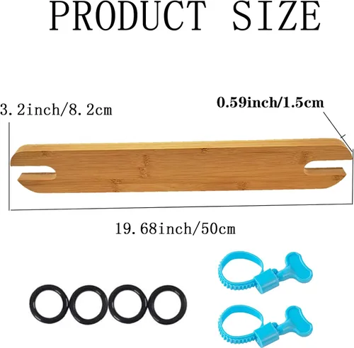 Vista 5 de Reposapiés para silla alta, reposapiés de madera de bambú natural compatible con accesorios para sillas altas IKEA Antilop, reposapiés ajustable