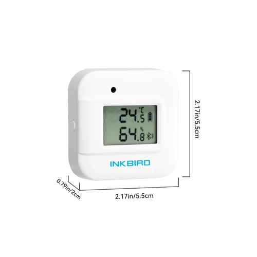 Vista 5 de Inkbird Termómetro inteligente Monitor de temperatura y humedad higrómetro para interiores, aplicación gratuita para iOS y Android, versión IBS-TH2