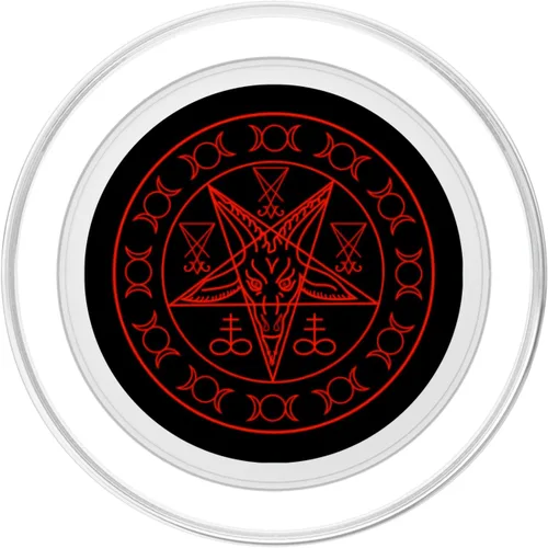 Vista 2 de Pentagrama rojo Sigil of Baphomet Lucifer y Triple Goddess PopSockets MagSafe PopGrip para iPhone