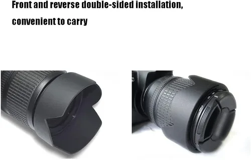 Vista 4 de Parasol para lente compatible con Nikon AF-S DX Nikkor18-5.512 in, AF-S DX 0.709-4.134 in, AF-S DX 0.709-2.756 in, AF-S DX 0.709-5.315 in, Reemplazo