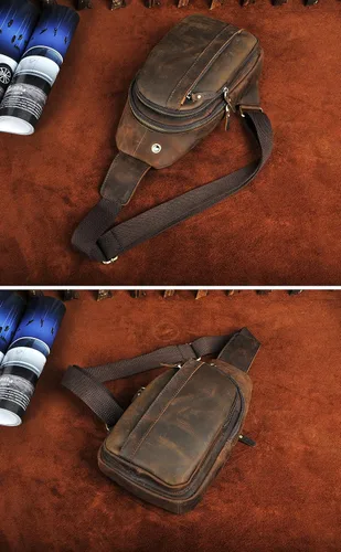 Vista 4 de Le'aokuu Bolso cruzado cruzado de viaje para hombre, estilo casual, para exteriores, con correa para el hombro, mochila