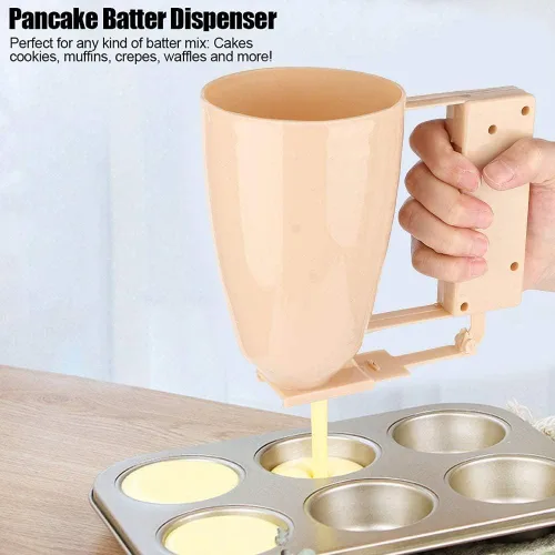 Vista 6 de Dispensador de masa para panqueques, dispensador de panqueques de plástico para cupcakes, para hornear, postres, dispensador de panqueques