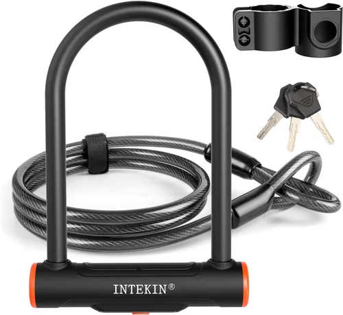 Vista 12 de Bike U Lock Heavy Duty Bike Lock Bicycle Lock, 16mm U Lock and 3ft / 5ft / 6ft Length Security Cable with Sturdy Mounting Bracket for Bicycle