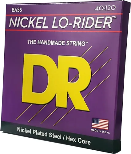 Vista 5 de DR Strings Níquel Lo-Rider - Bajo de núcleo hexagonal niquelado 45-105 (NMH-45)