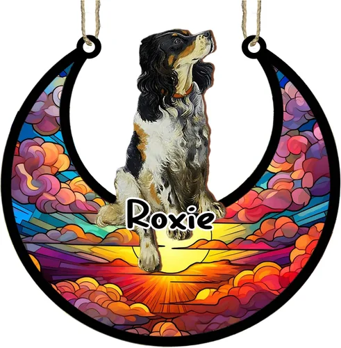 Vista 56 de LOVELYPOD Adorno de Navidad personalizado para perro pastor australiano, atrapasoles conmemorativo, adorno de Navidad de pastor australiano