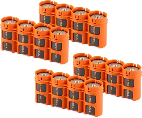 Vista 8 de Storacell by Powerpax SlimLine D Battery Caddy, Black, Holds 4 Batteries (Pack of 2)