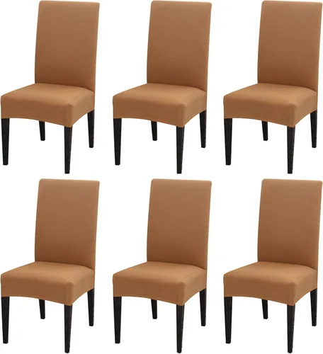 Vista 43 de Dimatic Paquete de 2 fundas elásticas de licra para sillas de comedor, extraíbles y lavables, fundas protectoras para sillas de comedor, cocina