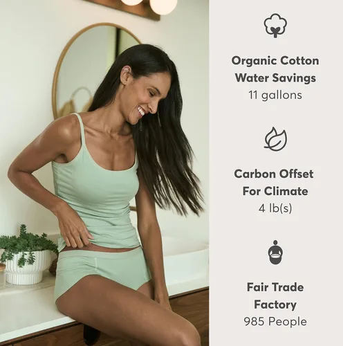 Vista 6 de Pact Women's Organic Cotton Camisole Tank Top with Built-in Shelf Bra