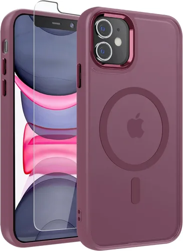 Vista 58 de WRJ Funda magnética mate para iPhone Air de 6.5 pulgadas, [compatible con Magsafe] [protección contra caídas de grado militar], delgada Negro