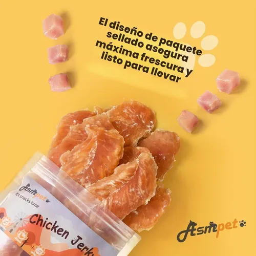 Vista 7 de Golosinas masticables para perros, carne seca de pollo hecha con pechuga de pollo 100% real