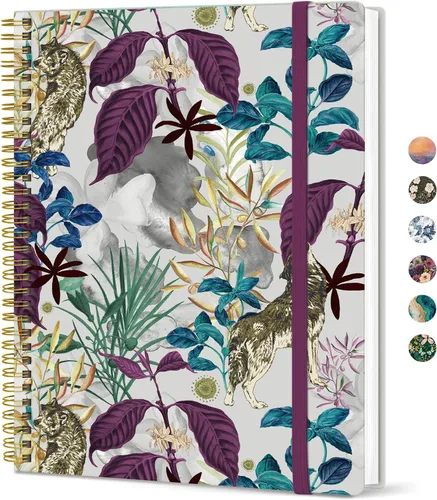 Vista 33 de Taja Diario Grande con Líneas en Espiral para Mujeres, Cuadernos de 8.5" x 11" para Trabajo con Rayado Universitario, Cuadernos A4 Estéticos Bonitos