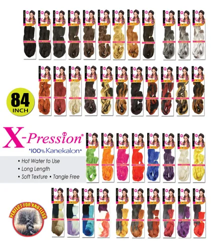 Vista 2 de Realistic Trenza original X-Pression 84 pulgadas 100% Kanekalon (paquete de 3, 1) M-61XPRES84