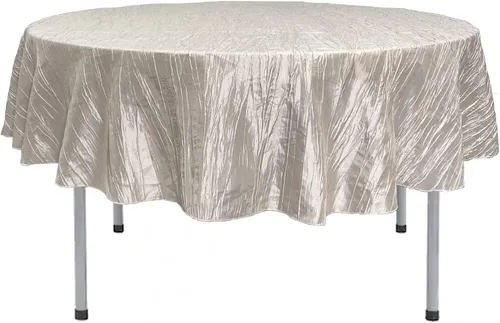 Vista 49 de YOUR CHAIR COVERS - Mantel redondo de 90 pulgadas con arrugas color rubor de tafetán – Elegante mantel brillante para bodas, fiestas y eventos