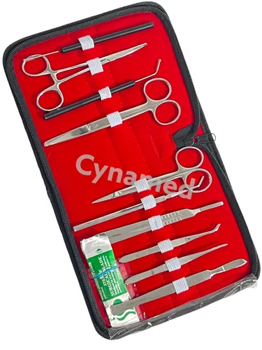 Vista 8 de Nuevo kit de disección de laboratorio de biología/anatomía/estudiante de medicina de acero inoxidable premium - mango de bisturí, cuchillas