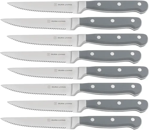 Vista 29 de DURA LIVING Juego de 2 cuchillos de cocina de alta calidad, cuchillo utilitario ultraafilado de 5 pulgadas y cuchillo de pelar de 3.5 pulgadas
