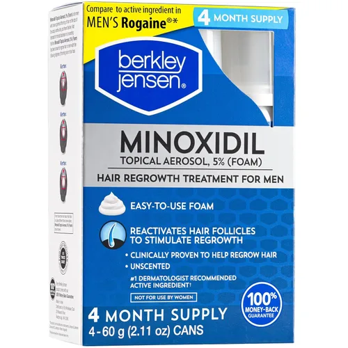 Vista 3 de Berkley Jensen Espuma de minoxidil para hombre para pérdida de cabello y regeneración del cabello, tratamiento tópico de minoxidil