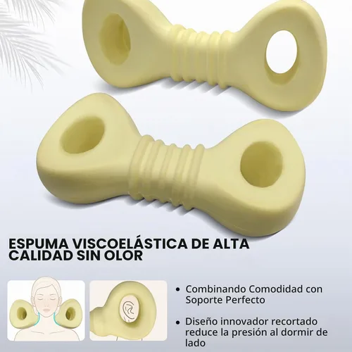 Vista 4 de Almohadas cervicales para el cuello para aliviar la tensión muscular, almohada cervical para dormir de lado, acampar y viajar, almohada de espuma