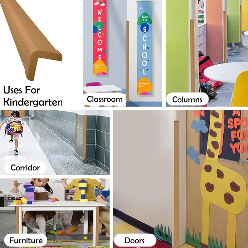 Vista 5 de Rubber Bond Protector de borde de esquina de pared, protectores de esquinas a prueba de bebés de 1 x 1 x 36 pulgadas, tiras de borde autoadhesivas