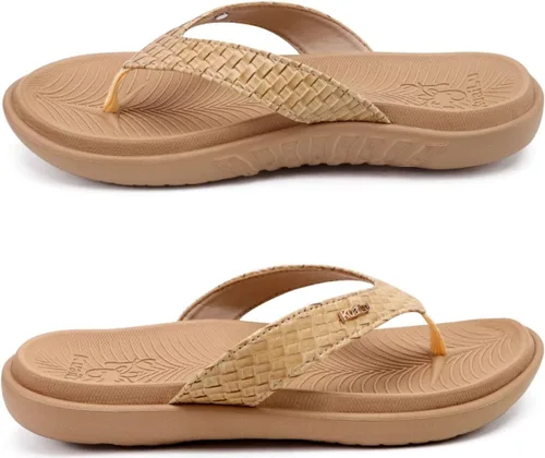 Vista 8 de KuaiLu - Sandalias para mujer, cómodas, buenas para fascitis plantar, buen soporte del arco, estilo pata de gallo, para interior o exterior en verano