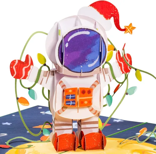 Vista 8 de Paper Love Tarjeta de Navidad desplegable 3D, automóvil, regalo para Navidad o vacaciones, cubierta de 5 x 7 pulgadas, incluye sobre y etiqueta
