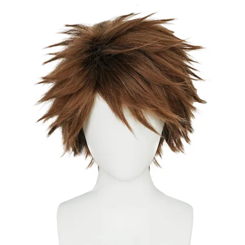 Vista 24 de BESTBEL Peluca corta negra para hombre, pelucas de cosplay negras, peluca Negro