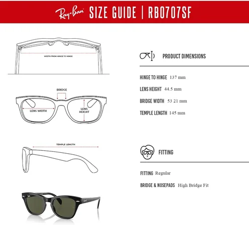 Vista 5 de Ray-Ban RB7070SF - Lentes de sol cuadrados de puente bajo de ajuste asiático para hombres y mujeres + paquete con kit de gafas de diseñador iWear