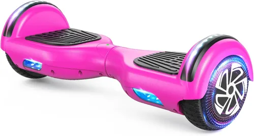 Vista 17 de SISIGAD Scooter de autoequilibrio con Bluetooth y ruedas LED de 6.5", para mayores de 6 años 02-Blanco